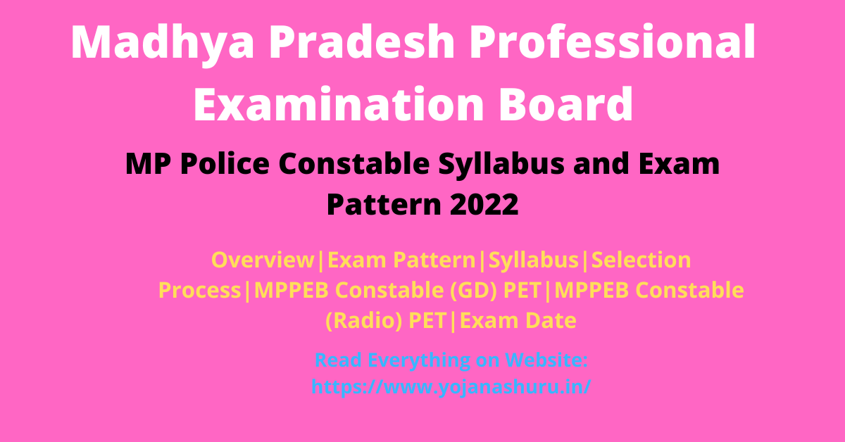 MP Police Constable Syllabus and Exam Pattern 2022